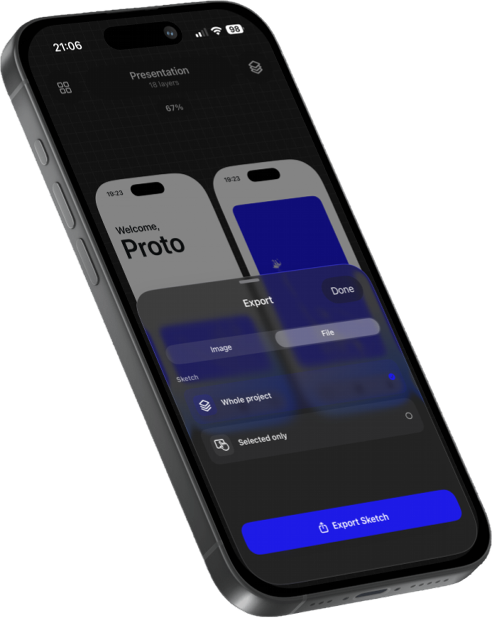 Proto app interface preview